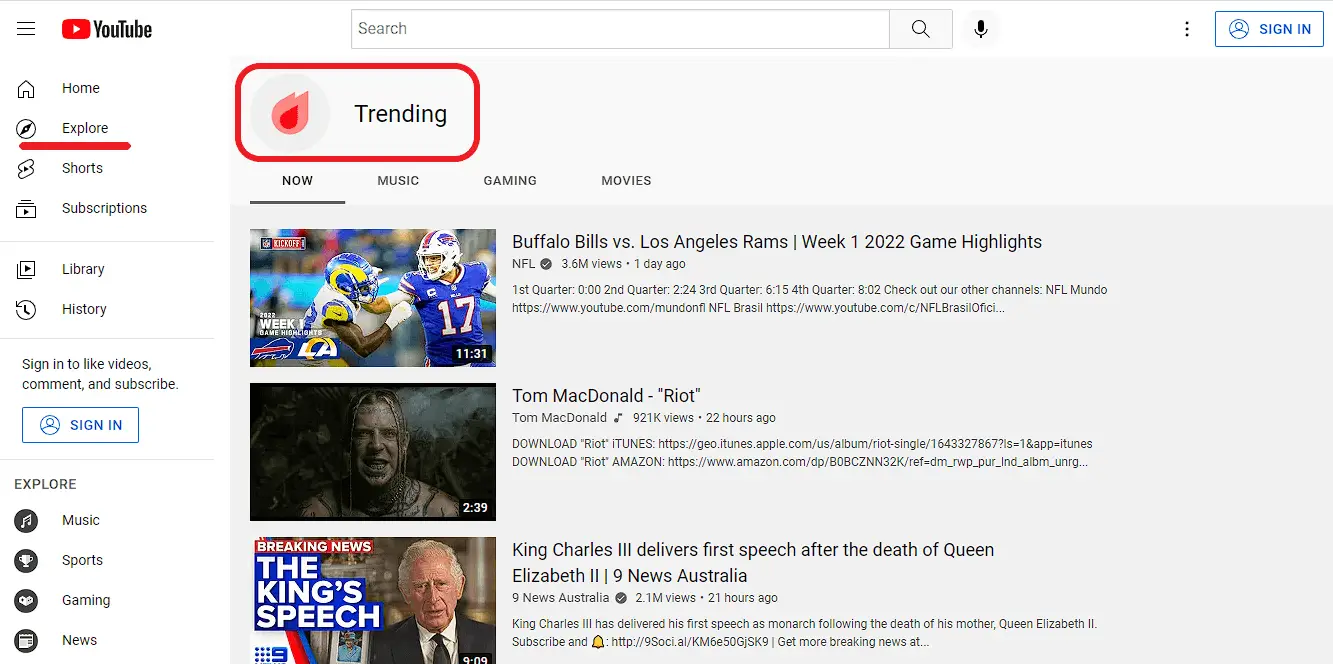 Trends on YouTube
