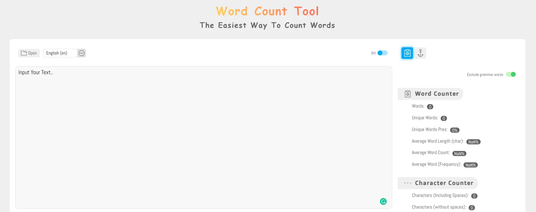 How do you use the word counter tool